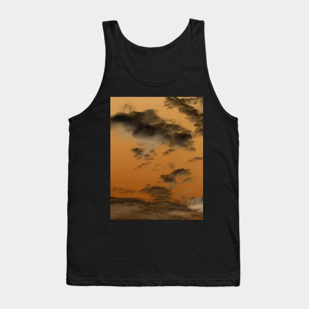 Orange and Black Cloud Print Tank Top by Ric1926